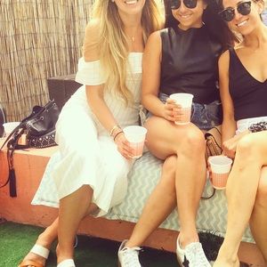 White striped linen jumpsuit